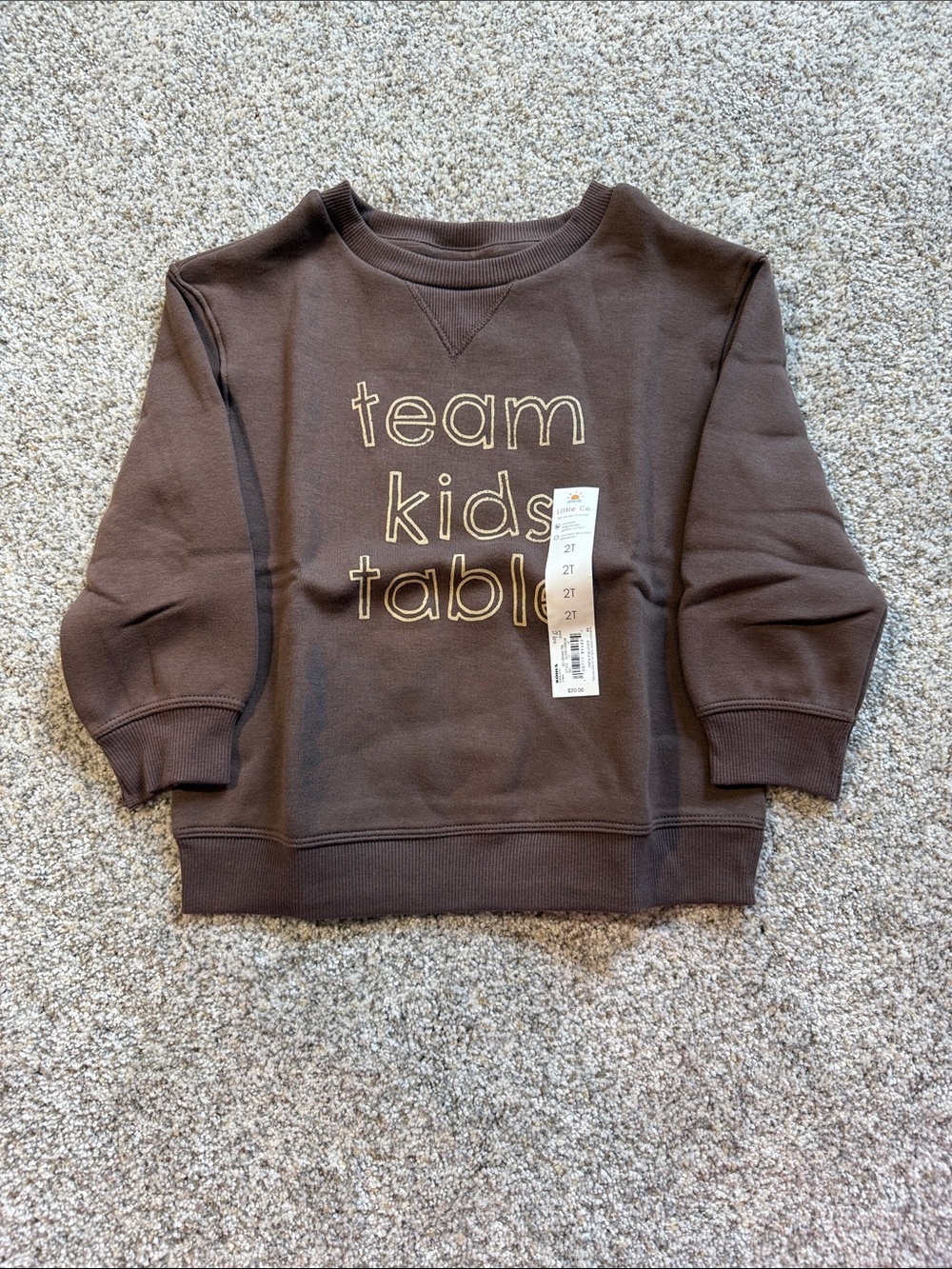 Little Co by Lauren Conrad - Brown 'Team Kids Table' Crewneck Sweatshirt - 2T